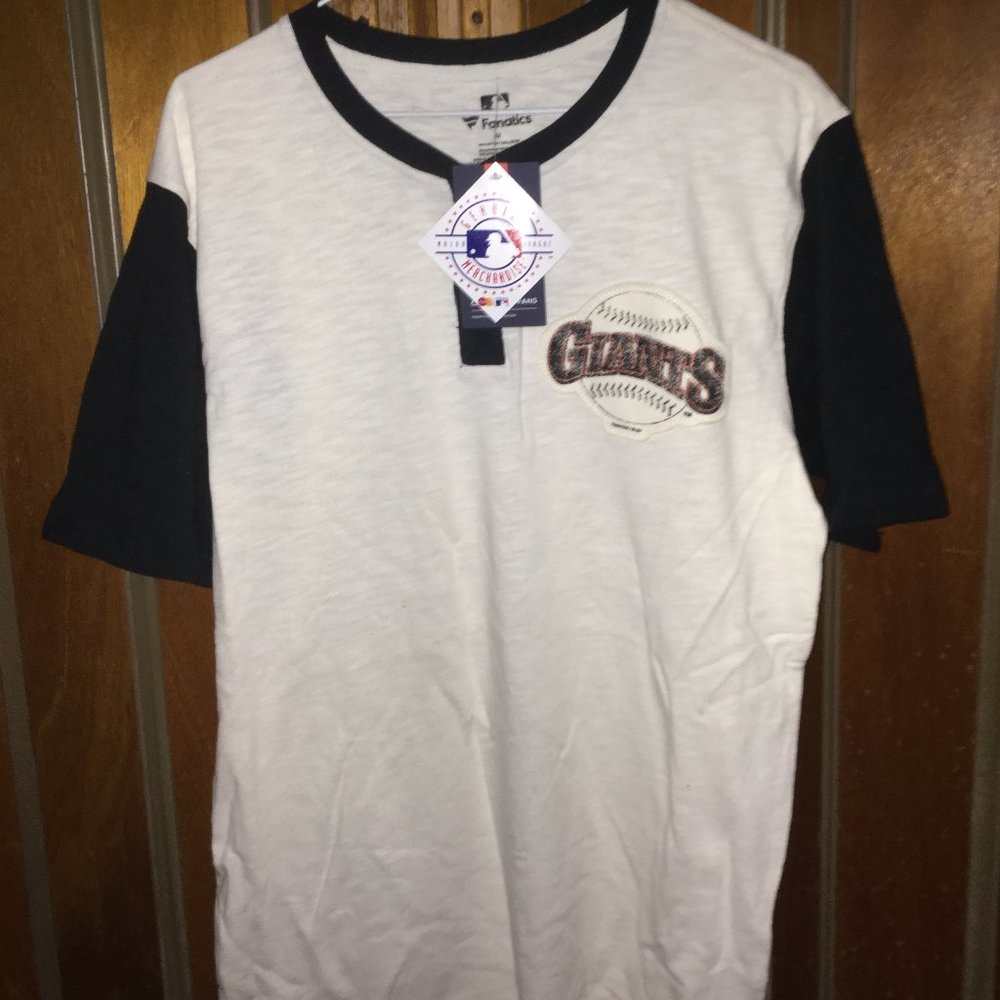 Mens NEW Fanatics MLB San Francisco Giants M Henley T-Shirt Official With Tags